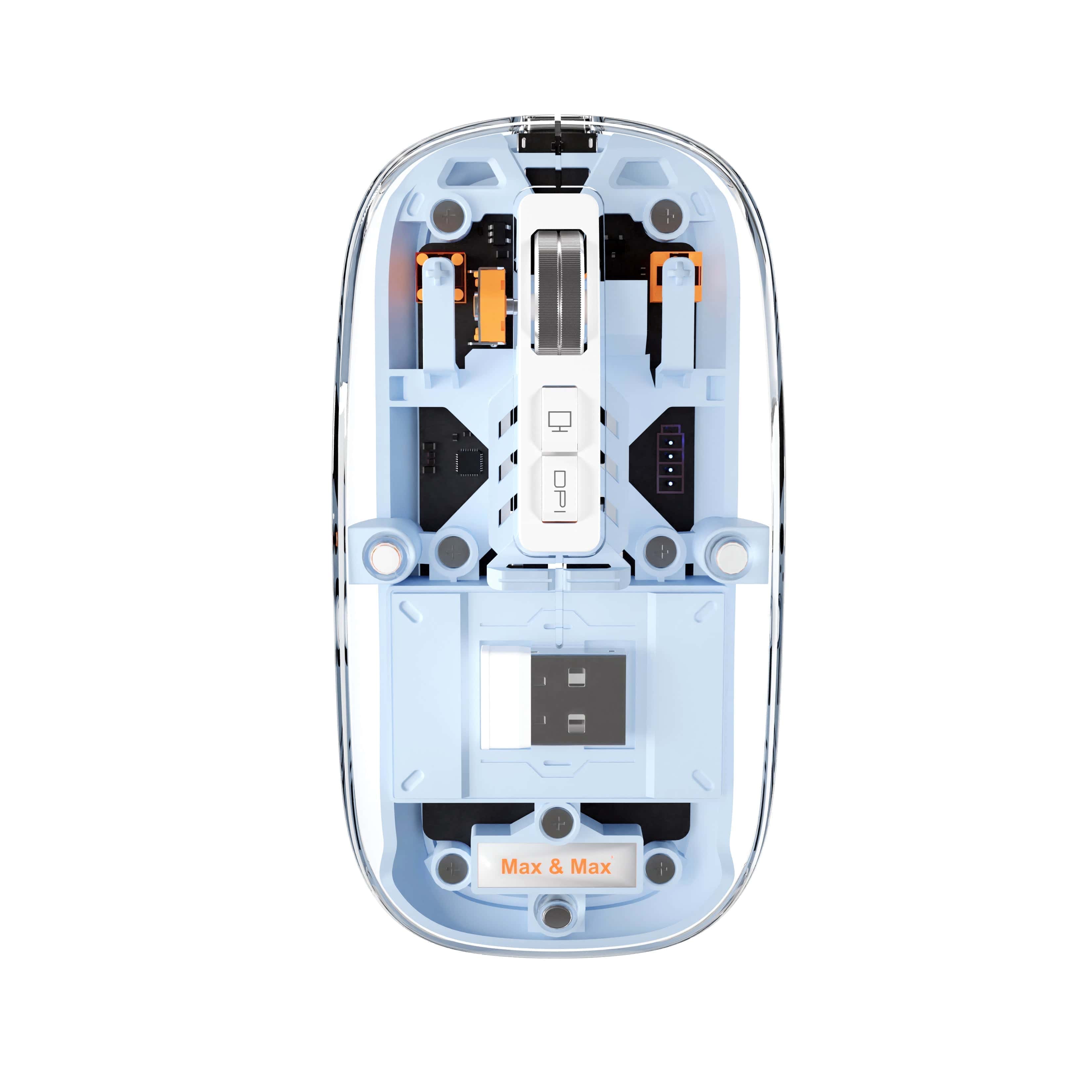 Wireless Crystal Mouse, Gaming Adjustable DPI, Triple 2.4G Mode Switching Bluetooth 2, Rechargeable digital display Silent Mouse for PC Laptops Mac iPhone Android Wireless Crystal Mouse, Gaming Adjustable DPI, Triple 2.4G Mode Switching Bluetooth 2, Rechargeable digital display Silent Mouse for PC Laptops Mac iPhone Android